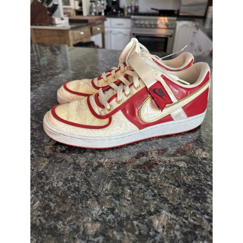 Nike Vandal Low Shoes Womens 12 Red White Gold Athletic Sneakers 312492-612 Shoe